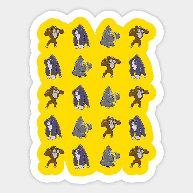 Gorillas Sticker by carrillo_art_studios